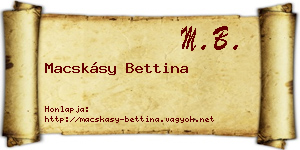 Macskásy Bettina névjegykártya
