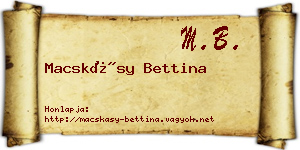 Macskásy Bettina névjegykártya